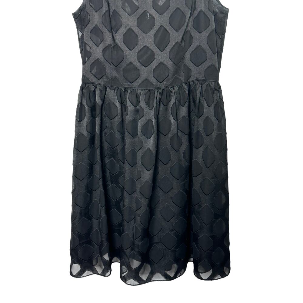 Banana Republic Sleeveless Fit & Flare Dress Black Diamond Print Women's Sz 6 - Picture 4 of 7